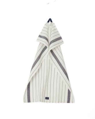 Lexington Cotton/linen Striped Kökshandduk 50x70 Cm /mörkgrå - Kökshanddukar Bomull Vit
