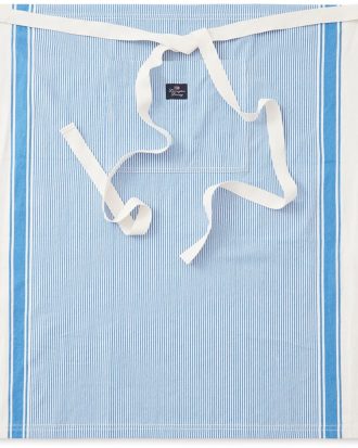 Lexington Striped Organic Cotton Oxford Bbq Förkläde / Blå - Förkläden Bomull Vit