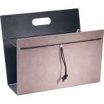 Lind Dna Tidningsställ L: 38 Cm Bull / Alu Antracit - Tidningsförvaring Läder Varmgrå