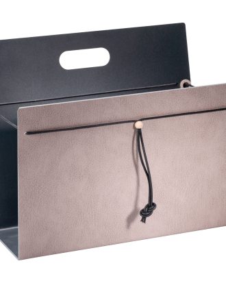 Lind Dna Tidningsställ L: 38 Cm Bull / Alu Antracit - Tidningsförvaring Läder Varmgrå