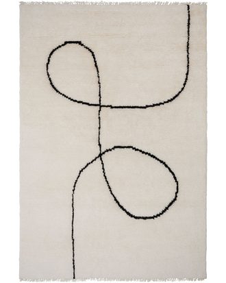 Linie Design Astral Spiral Matta 170x240 Cm - Ullmattor Ull Svart