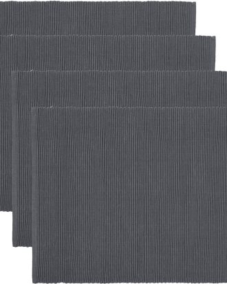 Linum Uni Bordsunderlägg 35x46 Cm 4-pack Granite Grey - Bordstabletter & Glasunderlägg Bomull Granitgrå