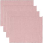 Linum Uni Bordsunderlägg 35x46 Cm 4-pack Dusty Pink - Bordstabletter & Glasunderlägg Bomull Dammig Rosa