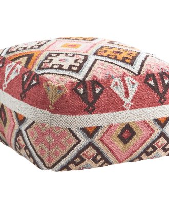 Madam Stoltz Handvävd Sittpuff 35x60x60 Cm - Sittsäckar & Sittpuffar Ull Multi