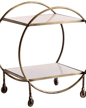 Madam Stoltz Serveringsvagn Med Marmor - Rullvagnar & Serveringsvagnar Järn Mässing