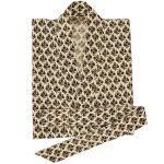 Madam Stoltz Mönstad Kimono Beige/oliv - Badrockar & tofflor Bomull Multi