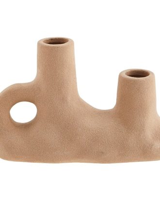 Madam Stoltz Vas Med Dubbla Öppningar - Vaser Stengods Sand