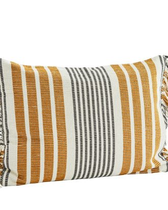 Madam Stoltz Randigt Kuddfodral 50x70 Cm Off-white/senapsgul - Prydnadskuddar & Fodral Bomull Multi