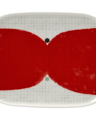 Marimekko Kalendi Lautanen Assiett 12x15 Cm / Röd / Salvia / Coal - Assietter Stengods Vit