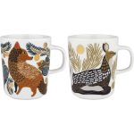 Marimekko Ketunmarja & Peura Muggar 2-pack / Coal / Mud / Ljusgrå - Kaffekoppar Stengods Vit