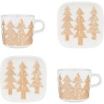 Marimekko Kuusikossa Servis 4-pack / Guld - Serviser & Startset Stengods Vit