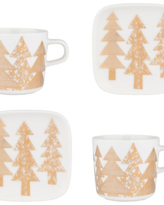 Marimekko Kuusikossa Servis 4-pack / Guld - Serviser & Startset Stengods Vit