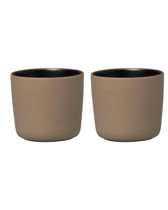 Marimekko Oiva Kopp 20 Cl / 2-pack - Kaffekoppar Stengods Brun