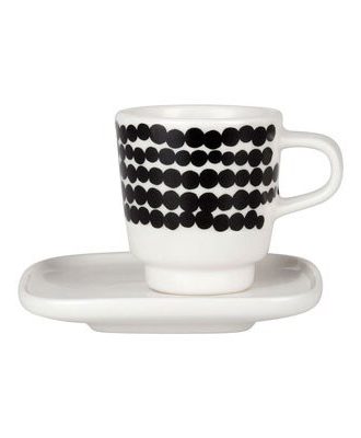 Marimekko Oiva/siirtolapuutarha Espressokopp Och Fat 10x10 Cm - Espressokoppar Mix