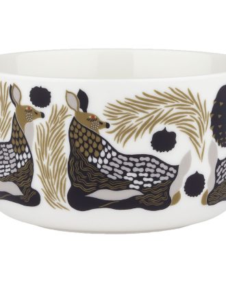 Marimekko Peura Skål 5 Dl / Coal / Mud / Ljusgrå / Röd - Frukostskålar Stengods Vit