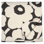 Marimekko Unikko Överkast 260x260 Cm /charcoal - Överkast Bomull Off-White