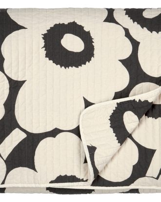 Marimekko Unikko Överkast 260x260 Cm /charcoal - Överkast Bomull Off-White