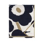 Marimekko Unikko Handduk / Guld / Mörkblå 70x150 Cm - Handdukar & Badlakan Bomullsfrotté Off-White