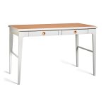 Mavis Höllviken Skrivbord - Skrivbord Läder Ljusgrå