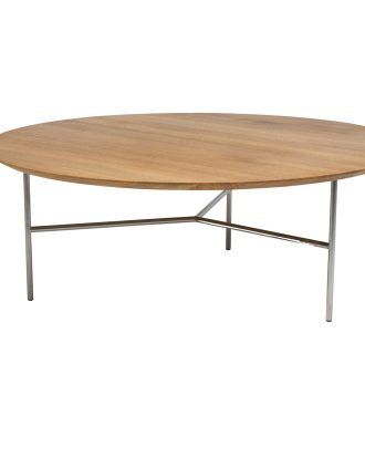 Mavis Tribeca Soffbord Rustikt / Satinkromat 110 Cm - Soffbord Stål Oljad Ek