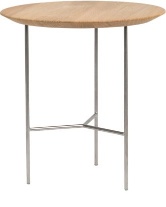 Mavis Tribeca Sidobord Rustikt / Satinkromat 47 Cm - Soffbord Stål Oljad Ek