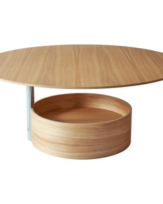 Maze Parasol Soffbord Ø90 Cm Naturlig Ek - Soffbord Ekfanér Neutral Ek