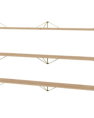 Maze Pythagoras Hyllpaket 6 Hyllplan / Mässing - Hyllkombinationer fanér Ek