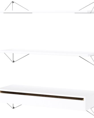 Maze Pythagoras Hyllpaket Med Låda L / Krom - Hyllkombinationer Mdf Vit