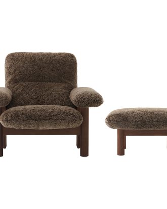 Audo Copenhagen Brasilia Fåtölj Med Ottoman Walnut - Fåtöljer Massiv Valnöt Root