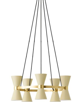 Audo Copenhagen Collector Ljuskrona 5 /polerad Mässing - Kristallkronor & Takkronor Stål Creme