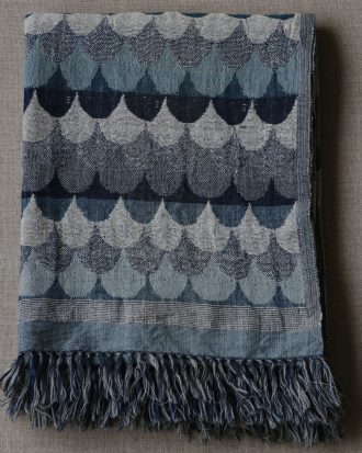 Mimou Nagano Pläd 130x170 Cm Multi/denim - Plädar & Filtar Linne Blå