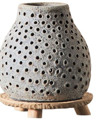 Muubs Oria Ljuslykta 11 Cm - Ljuslyktor & Marschallhållare Terrakotta Grå