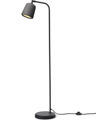New Works Material Golvlampa - Golvlampor Stål Mörkgrå Betong