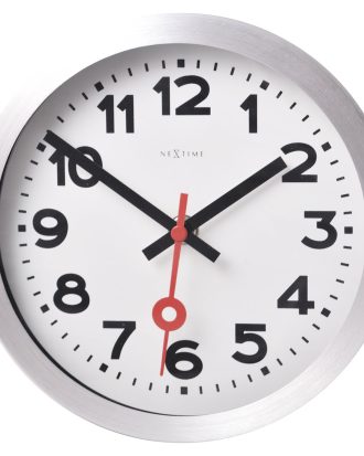 Nextime Station Number Väggklocka Ø19cm - Väggklockor Vit