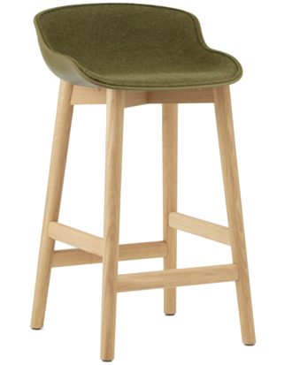 Normann Copenhagen Hyg Barstol 65 Cm Klädd Framsida Oliv / Ek - Barstolar Nyull Olivgrön