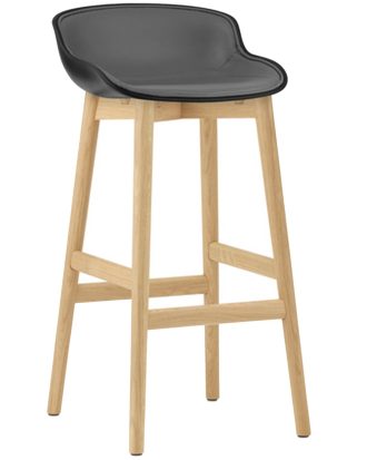 Normann Copenhagen Hyg Barstol 75 Cm Klädd Framsida / Ek - Barstolar Läder Svart