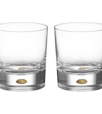 Orrefors Intermezzo Whiskeyglas Old Fashioned 2-pack 25 Cl - Whiskeyglas & Cognacglas Munblåst Kristallglas Guld