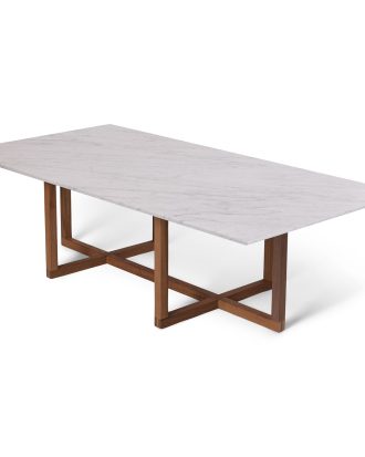 Ox Denmarq Ninety Large Soffbord 140x70x40 Cm Smoked Oak/carrara - Soffbord Marmor Vit