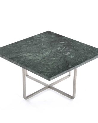 Ox Denmarq Ninety Soffbord 60 Cm Stålunderrede - Soffbord Marmor Grön