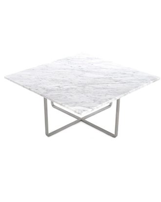 Ox Denmarq Ninety Soffbord 80 Cm underrede Marmor - Soffbord Stål Vit