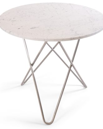 Ox Denmarq O Dining Table Matbord Ø100 Cm Stål/ Marmor - Matbord & Barbord Rostfritt Stål Vit