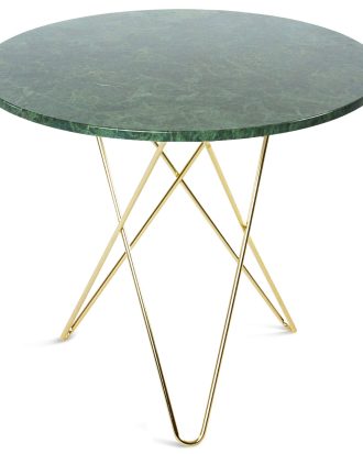 Ox Denmarq O Matbord 80 Cm sunderrede Marmor - Matbord & Barbord Mässing Grön