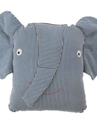 Oyoy Denim Kudde Erik Elephant - Barnkuddar Bomull Blå
