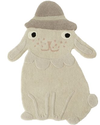 Oyoy Hopsi Rabbit Matta 76x100 Cm - Barnmattor Ull Off-White