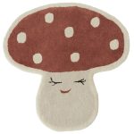 Oyoy Malle Mushroom Matta 75x77 Cm - Barnmattor Ull Röd