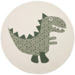 Oyoy Theo Dino Matta Ø120 Cm - Barnmattor Ull Saffran