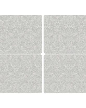 Pimpernel Pure Morris Bordstablett Strawberry Thief 4-pack - Bordstabletter & Glasunderlägg Plast Grå