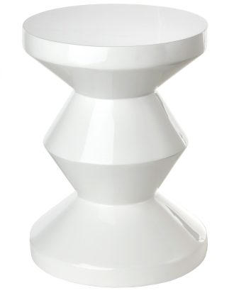 Polspotten Zig Zag White - Sidobord & Avlastningsbord Syntetiskt Material Vit