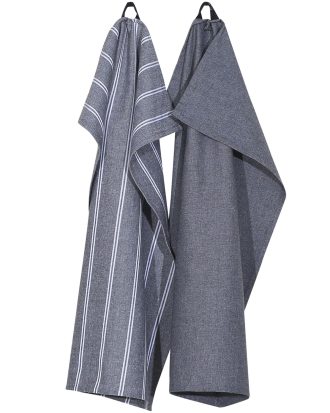 Recycled By Wille Agda Kökshandduk 2-pack 50x70 Cm Mörkgrå - Kökshanddukar Bomull Vit