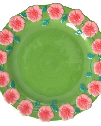 Rice Tallrik Med Blomstermotiv 20 Cm - Assietter Keramik Grön